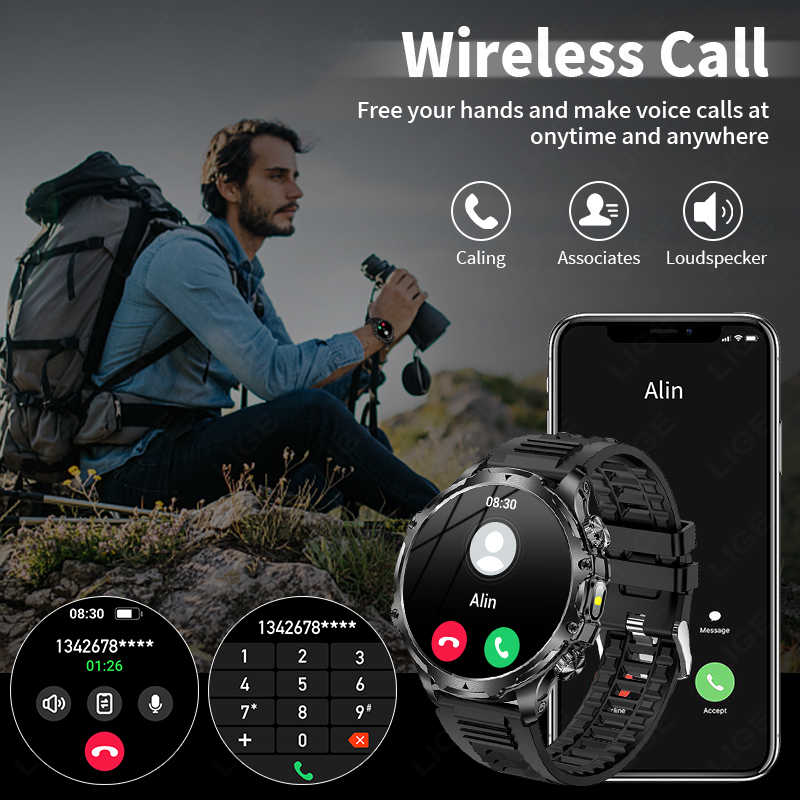 LIGE Smartwatch Military Men 1 - Smartwatch Timex Watches For Men recension och pris