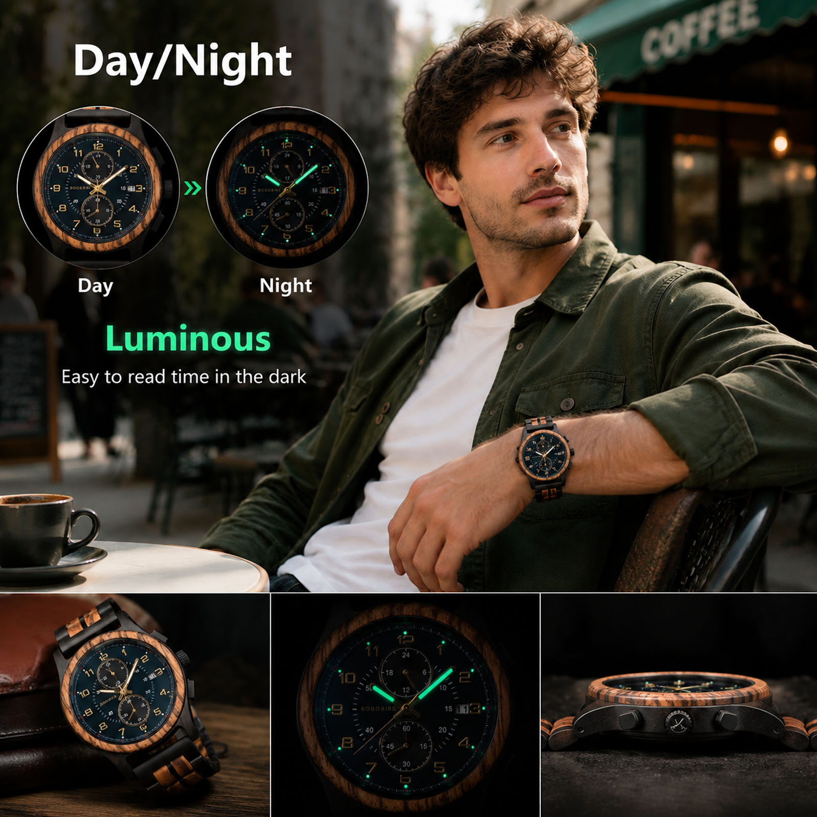 BOBO BIRD Men’s Wooden Chronog - Smartwatch Watches Birthday Gift For Men recension och pris