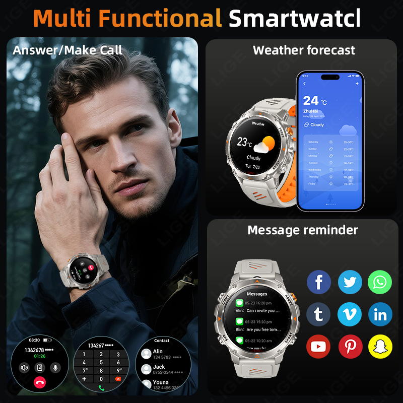 LIGE Rugged GPS Track Smart Wa - Smartwatch I Watches recension och pris