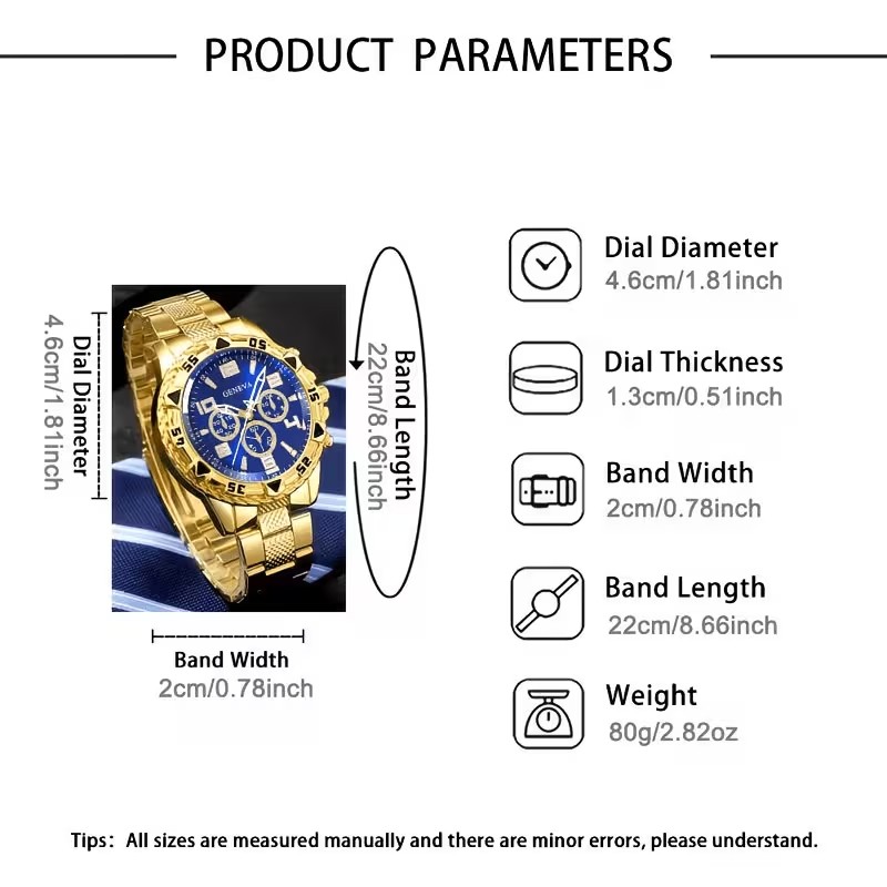 2Pcs Men's Fashionable Luxury  - Smartwatch Watches Birthday Gift For Men recension och pris