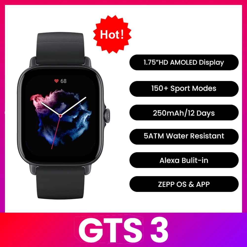 Amazfit GTS 3 Smartwatch  5ATM - Smartwatch Timex Watches For Men recension och pris