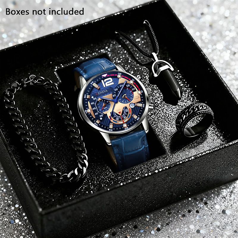 4pcs Men Fashion Watch Luxury  - Smartwatch Watches Birthday Gift For Men recension och pris
