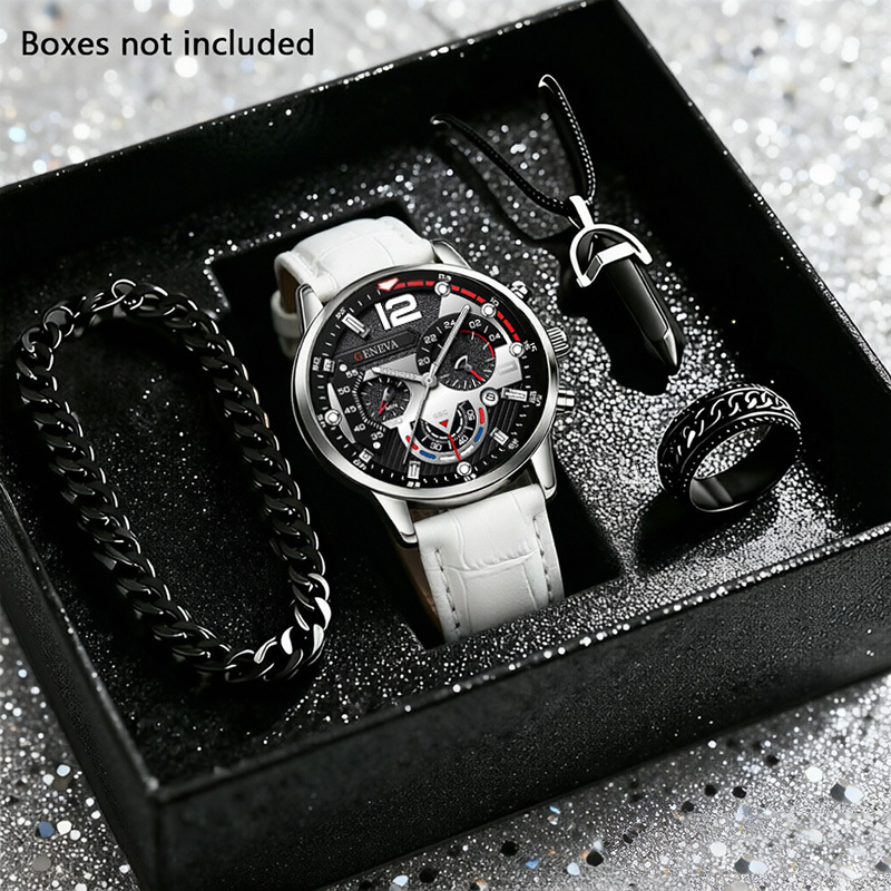 4pcs Men Fashion Watch Luxury  - Smartwatch Watches Birthday Gift For Men recension och pris